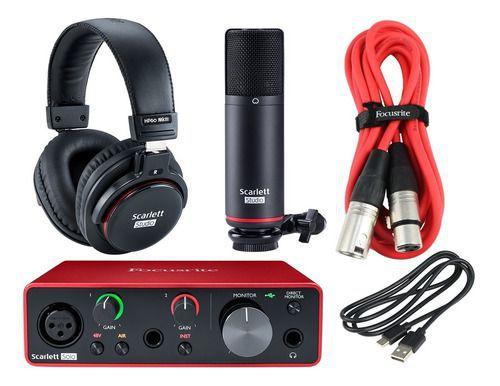 Kit Focusrite Scarlett Solo Studio 3ºgen. Interface+mic+fone
